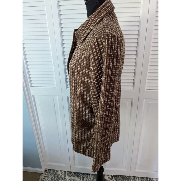 Joanna Tweed Blazer Women's M Vtg Plaid Woven Jacket Button 80s Dark Academia - Picture 5 of 12